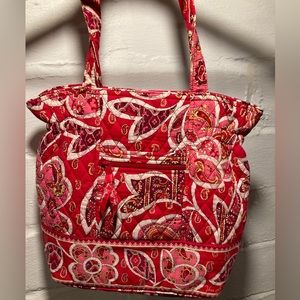 Vera Bradley Rosy Posies pattern tote bag